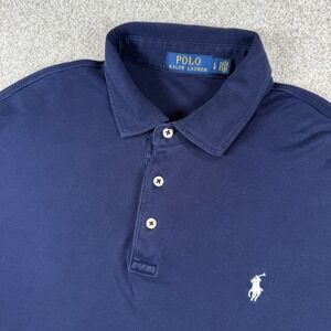 Polo Ralph Lauren Polo Shirt Mens LG Navy Blue Short Sleeve Pony Logo